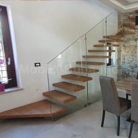 Консольная лестница на заказ, элегантное сочетание дерева и металла для современных домов